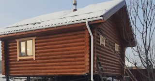 Баня из оцилиндрованного бревна под ключ в Рославле - от 133159 рублей